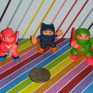 Vintage Vending Machine Toy Ninja Warrior Fighters Figures Charms Lot of 5 NOS 