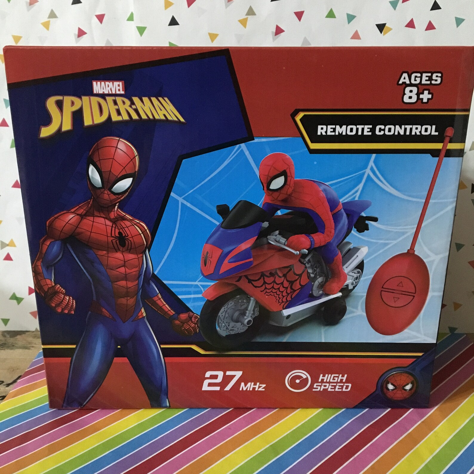 Marvel Spiderman Remote Control Motorcycle Boxed Toy Etsy