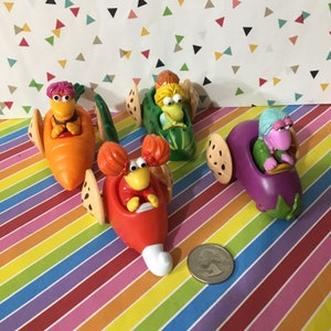 Vintage Set of 4 1988 Fraggle Rock Vegetable Cars - McDonald's Toys