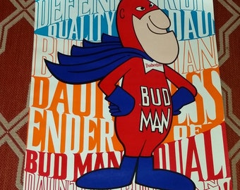 Vintage Original 1971 Budweiser Bud Man Poster