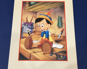 Vintage 1993 Disney Store Exclusive Commemorative Pinocchio Lithograph Print