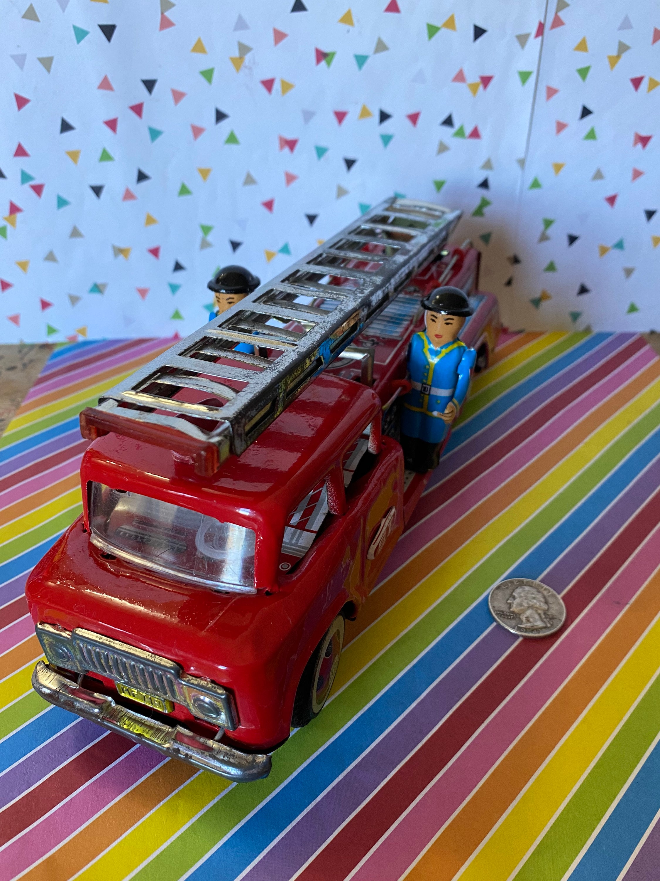 マスダヤブリキ　電動【FLAG FIRE ENGINE】※動作品 マスダヤブリキ 電動【FLAG FIRE ENGINE】※動作品