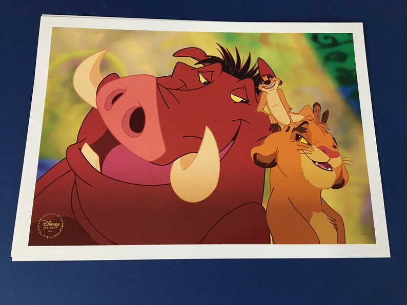 Disney Store Exclusive Diamond Edition Set of 4 Lion King Lithograph Print Portfolio image 4