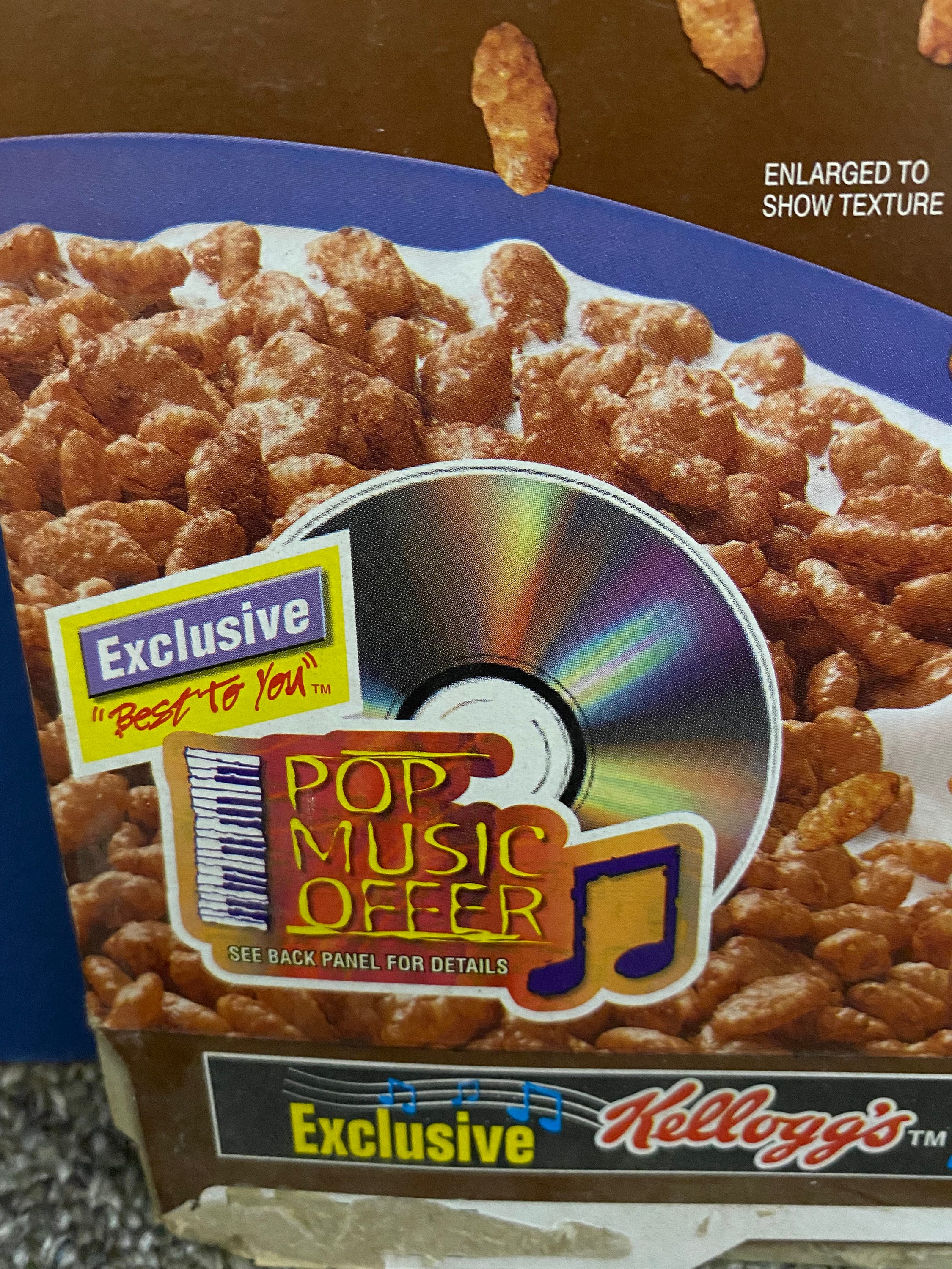 Vintage 1999 Kellogg's Cocoa Krispies Cereal Box Motown Music CD