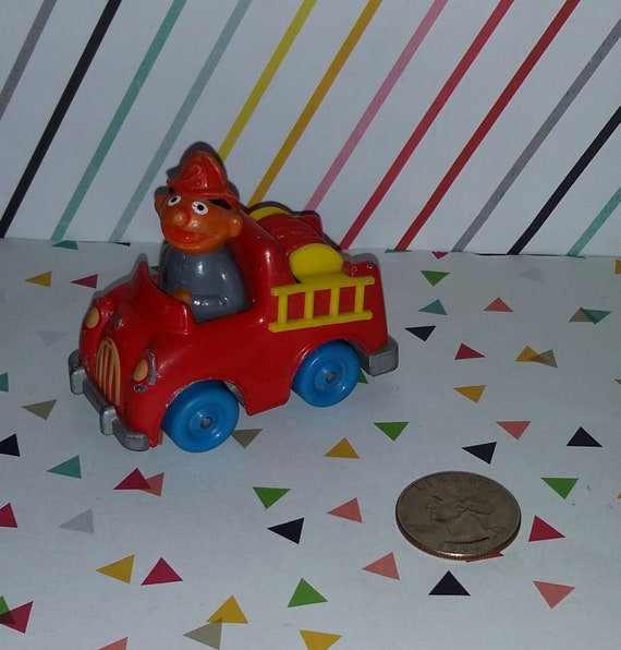 19 Sesame Street Plastic Ernie In Die Cast Fire Truck Etsy