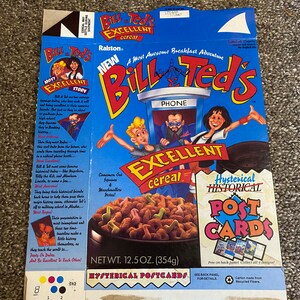 millésime 1991 Ralston Bill and Ted’s Excellent Adventure Cereal Box - Washington Postcard