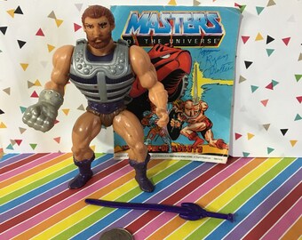 Vintage 1980s Masters of the Universe Complete (Damaged) Fisto Figure w/ Mini Comic