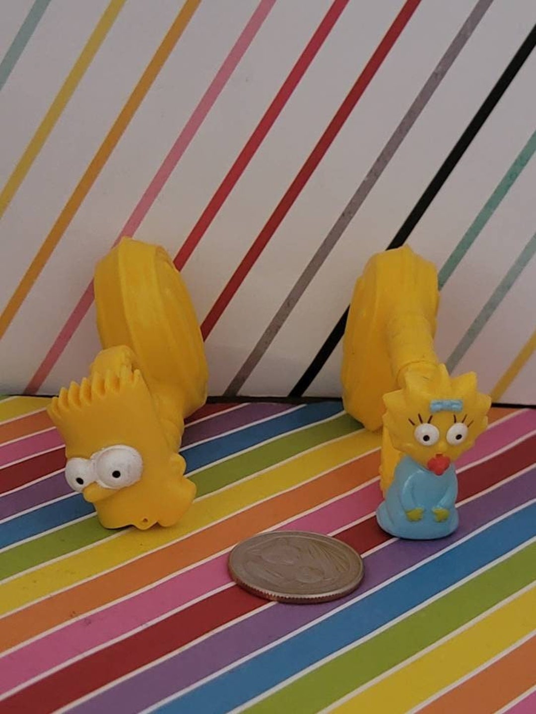 Vintage 1997 the Simpsons Bart and Maggie Toy Squirter Ring 3\, image size:1080x1440