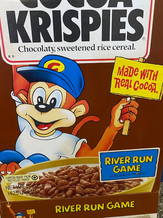 Vintage 1990 Kelloggs Cocoa Krispies Cereal Box River Run Game - Etsy
