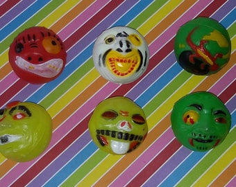 Vintage Lot of 6 1980s Vending Machine Bootleg Madballs Toys