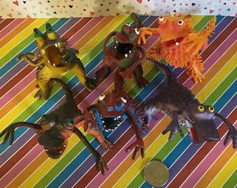 Set of 6 Rubber Monster Ugly Wugglies Figures