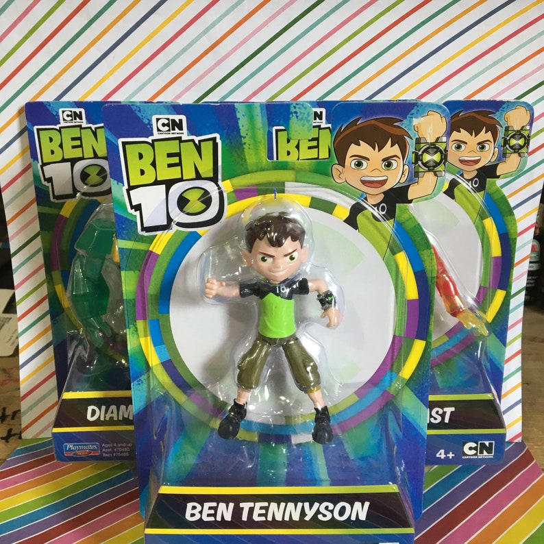 Cartoon Network 5" Ben 10 Carded Set of 3 Figures, Tennyson, Heatblast, Diamondhead image 2