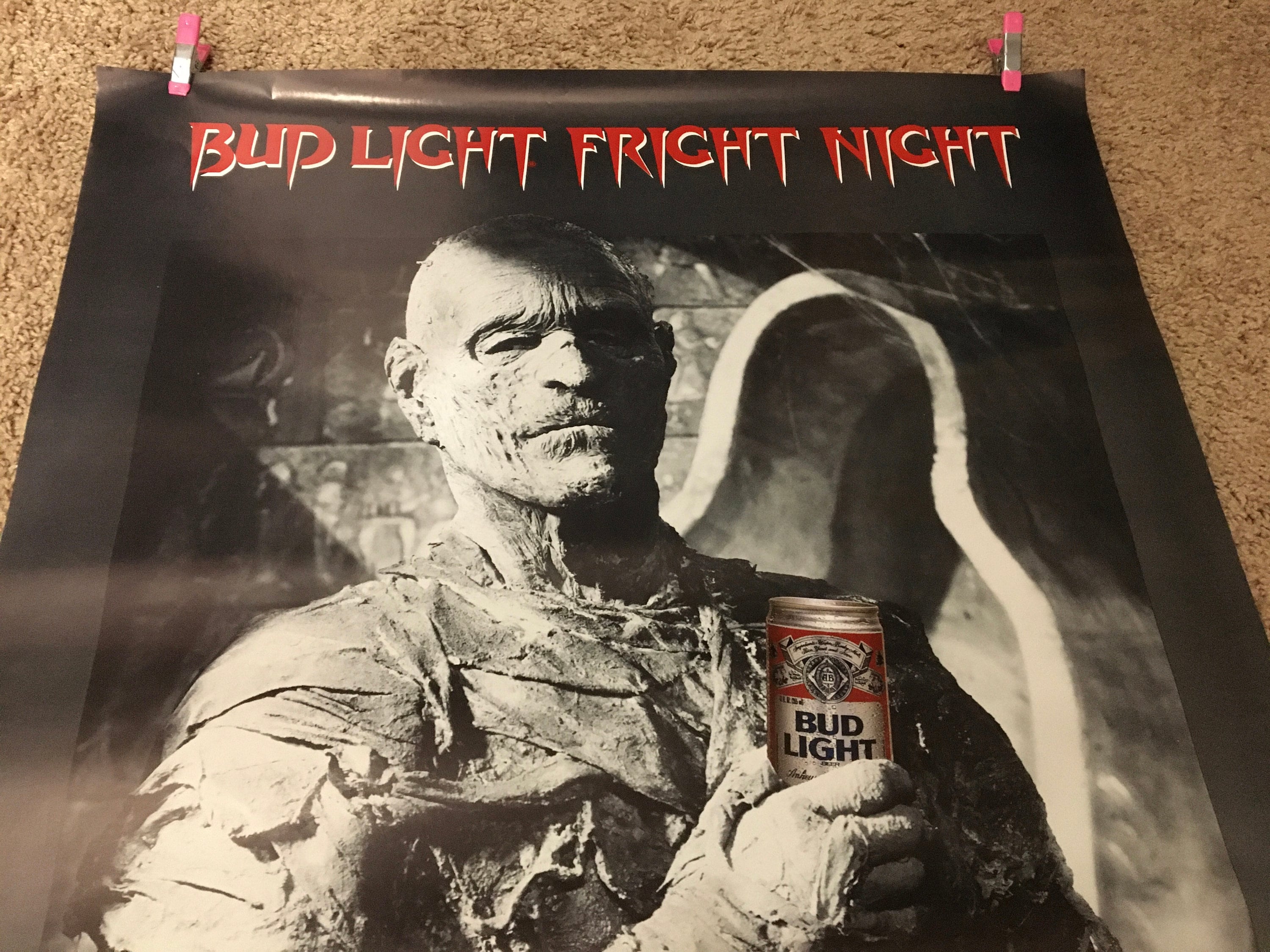 Vintage 1985 Bud Light Fright Night Mummy Ad Poster (damaged) - Etsy