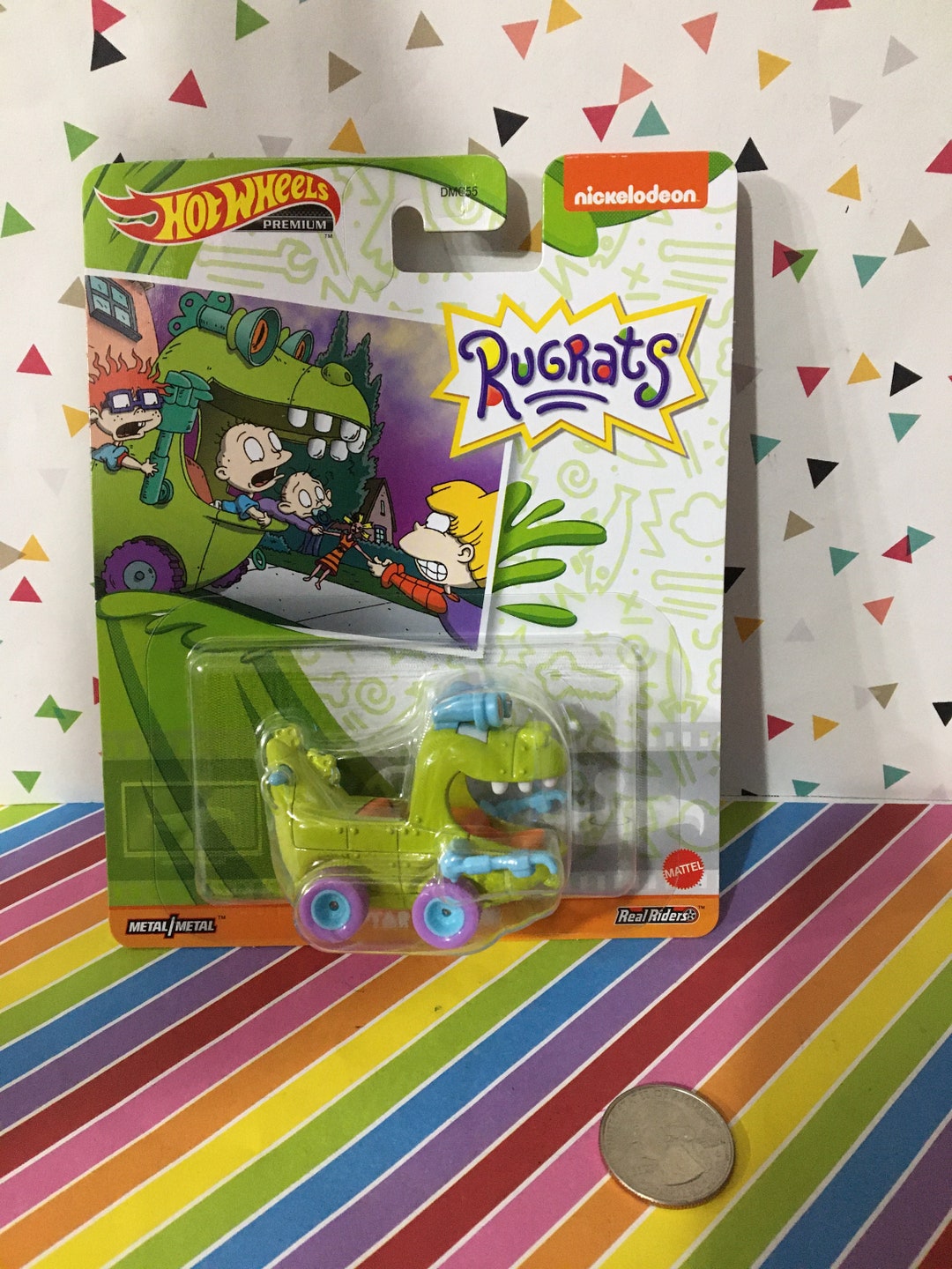 Hot Wheels Premium Series Carded Rugrats Reptar Wagon Die Cast Car