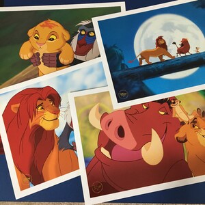 Disney Store Exclusive Diamond Edition Set of 4 Lion King Lithograph Print Portfolio image 1