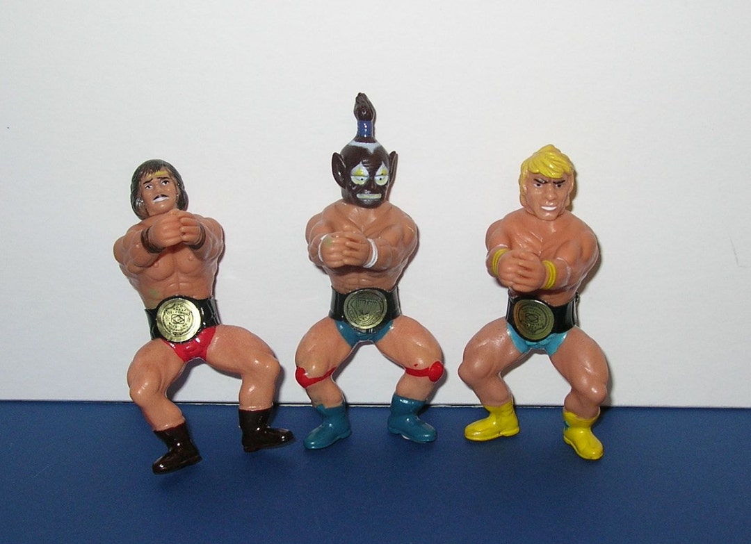 Vintage Set of 3 Wrestling Clip on Figures 1980s Sungold - Etsy