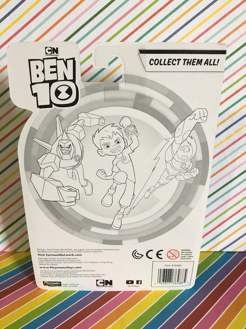 Cartoon Network 5" Ben 10 Carded Set of 3 Figures, Tennyson, Heatblast, Diamondhead image 6
