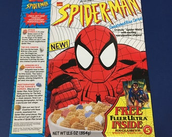 Vintage 1990s Ralston Spiderman Cereal Box