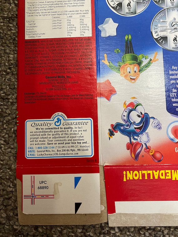 Vintage 1996 General Mills Atlantic Olympics Lucky Charm Box