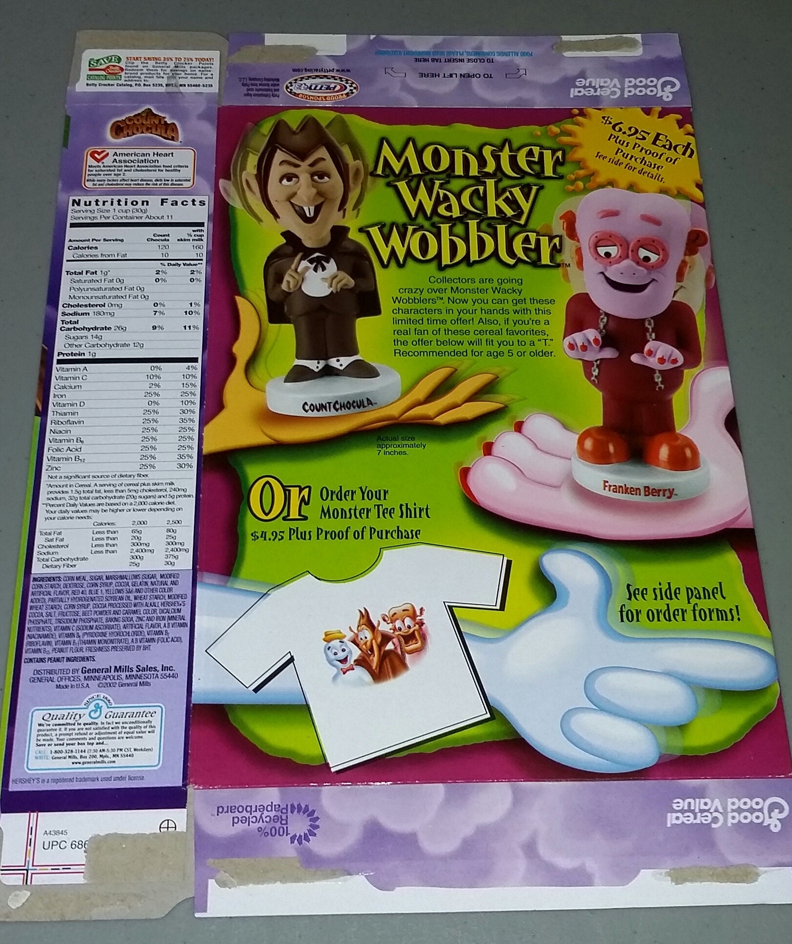 Vintage General Mills Count Chocula Monster Cereal Box
