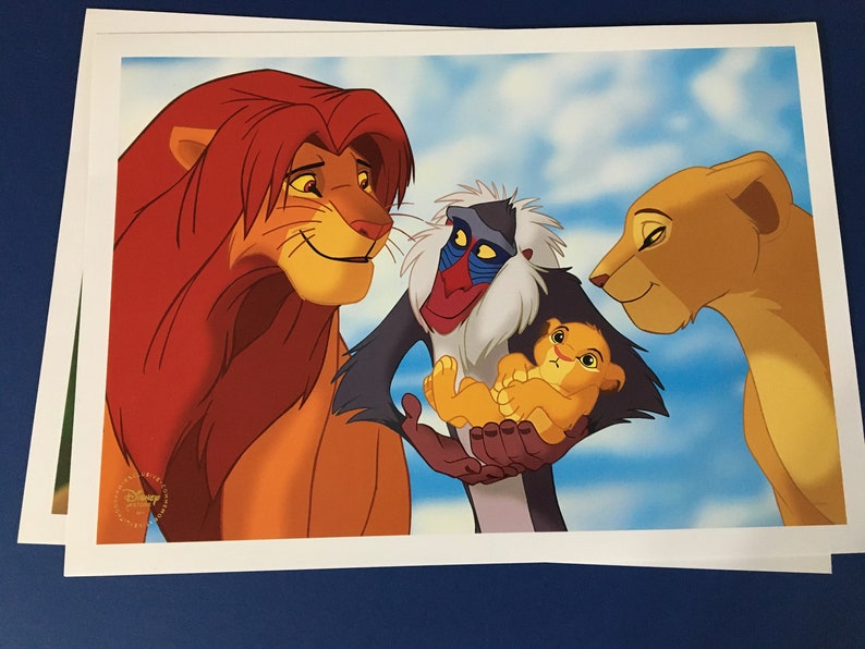 Disney Store Exclusive Diamond Edition Set of 4 Lion King Lithograph Print Portfolio image 8