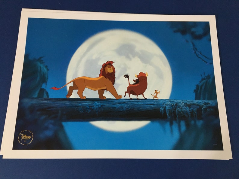 Disney Store Exclusive Diamond Edition Set of 4 Lion King Lithograph Print Portfolio image 5