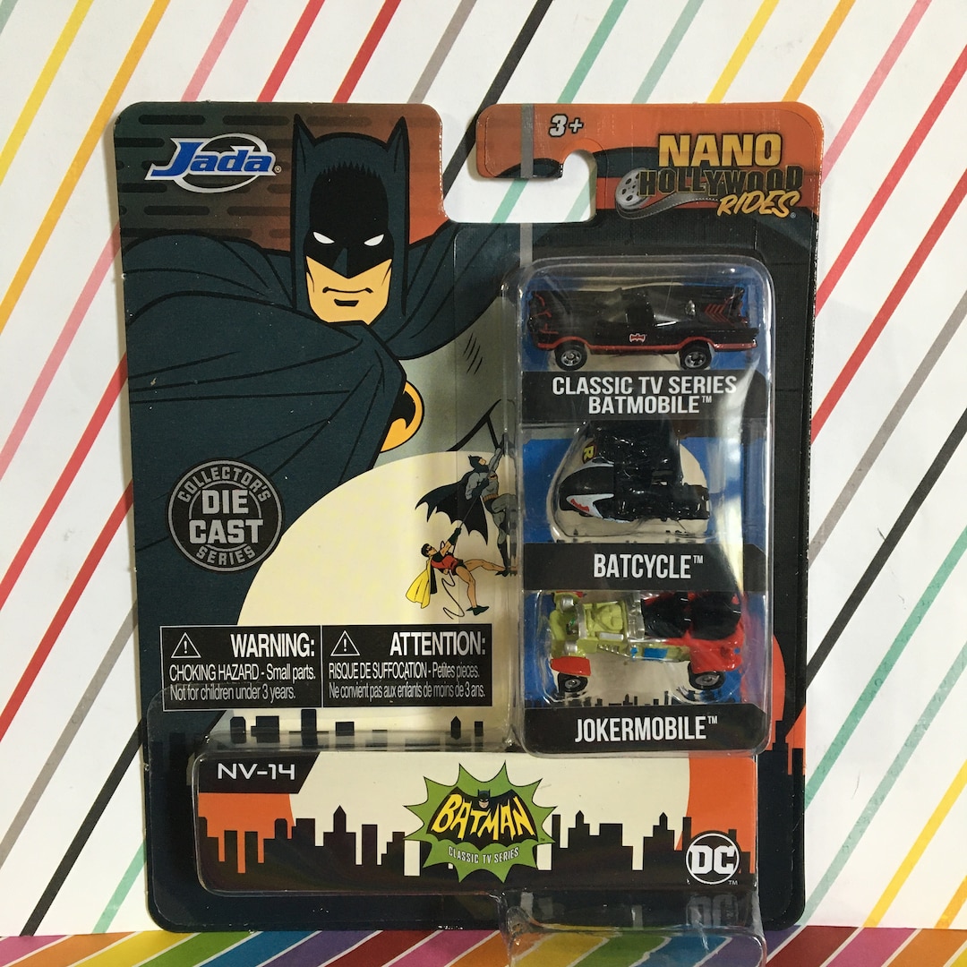 Jada Nano Mini Micro 1966 Batman Batmobile Set of 3 Die Cast Cars