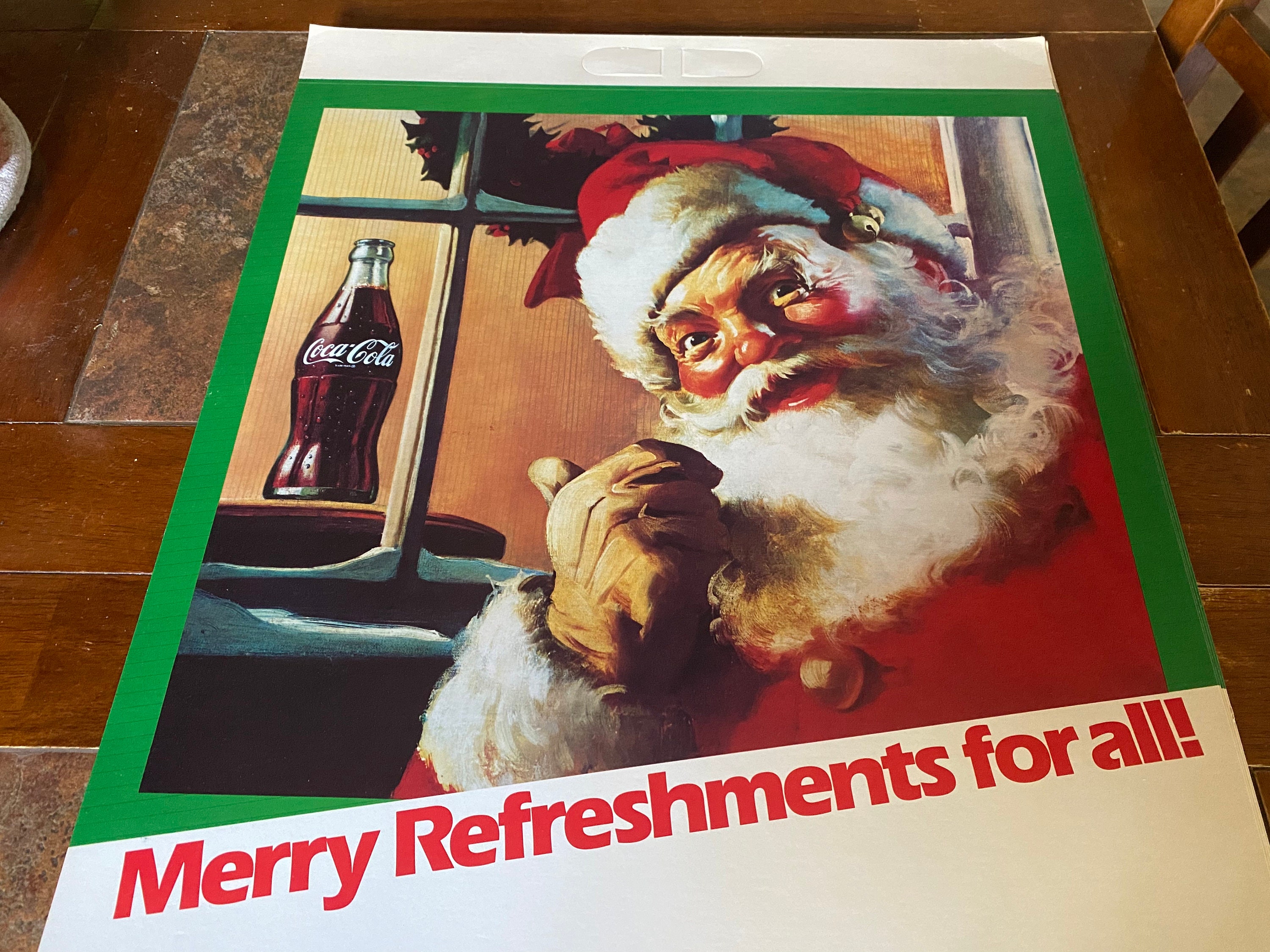 Vintage Old Store Stock 1985 Coca Cola NEW COKE Santa Store