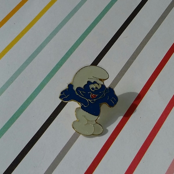 Vintage 1980s Old Store Stock Smurfs Enamel Pin