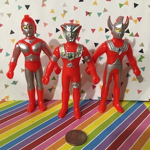 Group of 3 Bandai Ultraman figures from Japan