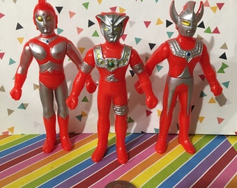 Group of 3 Bandai Ultraman figures from Japan