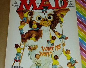 Vintage 1990 Mad Magazine Gremlins II Cover. # 298 /w Mailer Cover