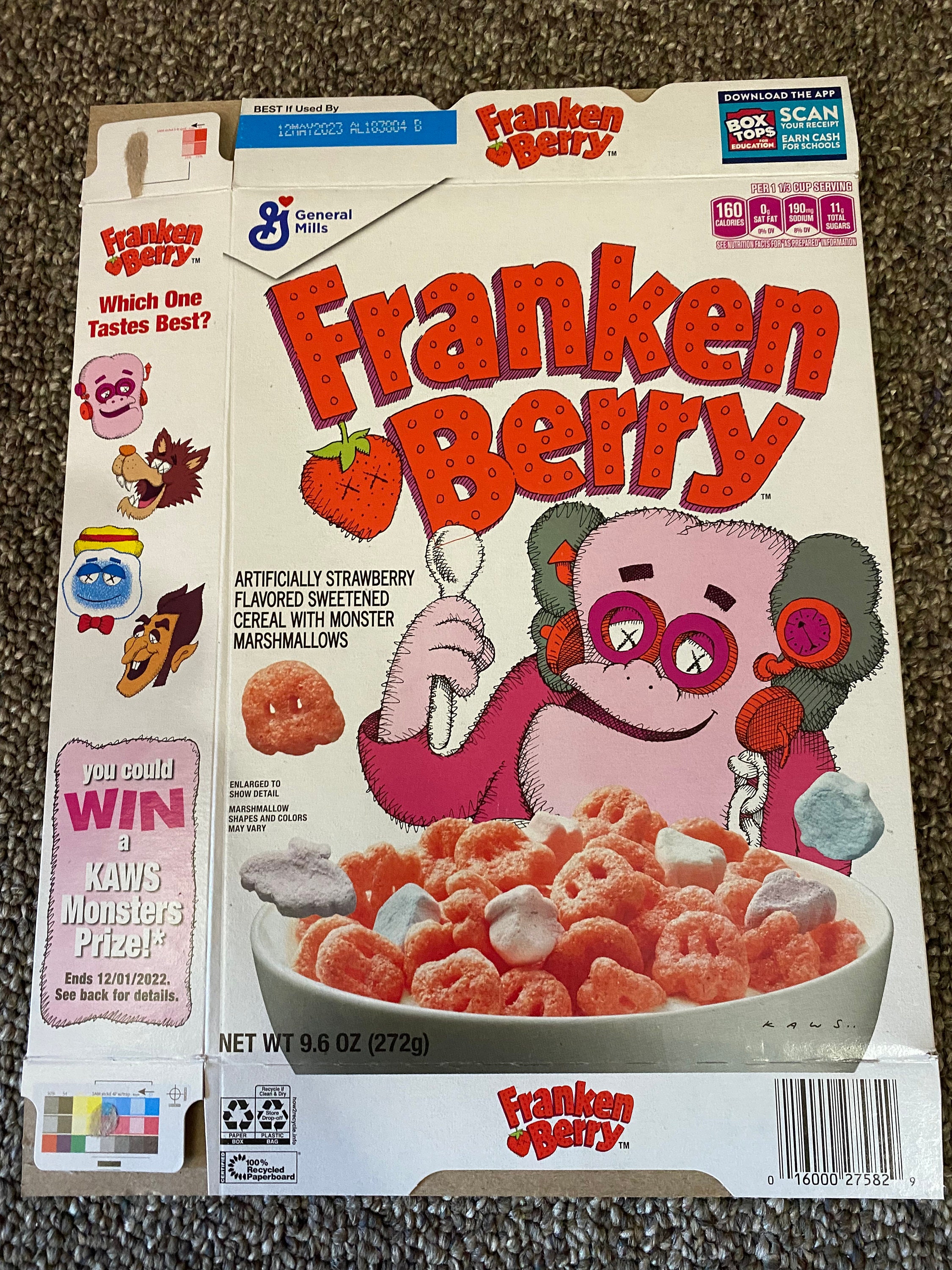 General Mills Monster Cereal Set of 4 KAWS Skull and