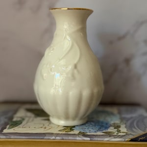 Lenox Floral Melody Teardrop Vase Small Ivory Bud Vase Vintage Porcelain