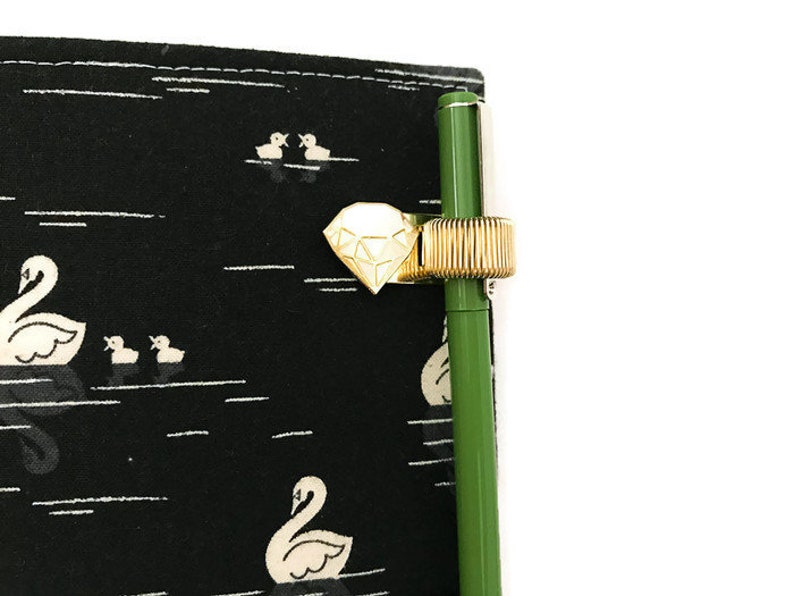 Pen Holder for Fauxdori Pen Loop Fabric Traveler's Notebook Fabric Midori Detachable Pen Loop Metal Pen Holder Midori Leather Notebooks image 2