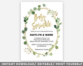 Editable Oh Baby Greenery Baby Shower Invitation Leafy Wreath Etsy Editable Oh Baby Greenery Baby Shower Invitation Leafy Wreath Etsy