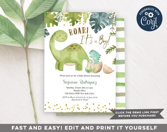 dinosaur invitations baby shower