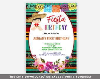 editable surprise mexican fiesta party invitation shhh etsy