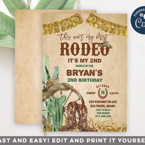 Décoration Fête Cowboy 2 Ans - 8 Centres De Table Honeycomb Western (bottes, Cactus, Chapeau) - Papier Cartonné, Thème "This Ain't My First Rodeo"