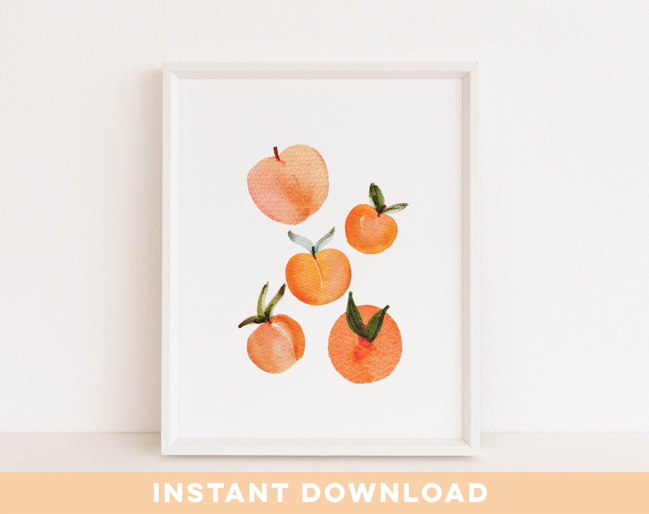 Peach Fruit Wall Art Peach Poster Vintage Wall Art Food Etsy