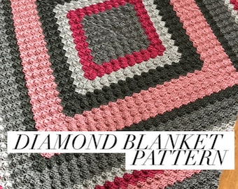 Crochet diamond blanket pattern new corner to corner (c2c) method step by step instructions