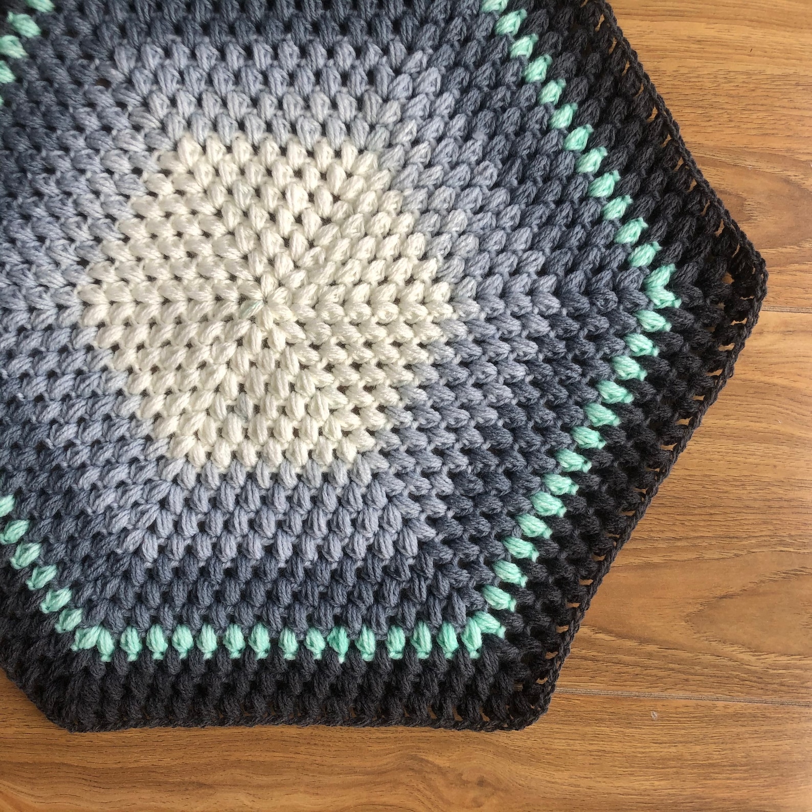 Giant Hexagon Puff Stitch Crochet Blanket Pattern UK and US Etsy