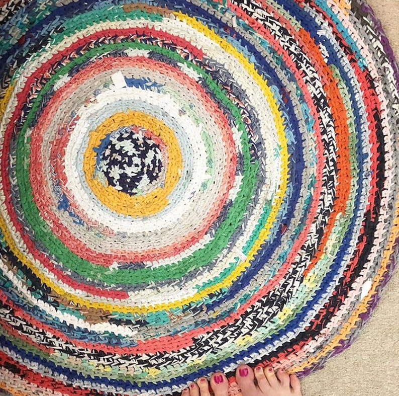 Round Crochet Rag Rug Pattern With Instructions for Making Etsy