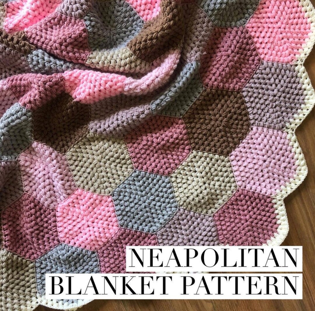 Neopolitan Pattern The Neapolitan Crochet Blanket Pattern UK and US Terms Puff Stitch - Etsy