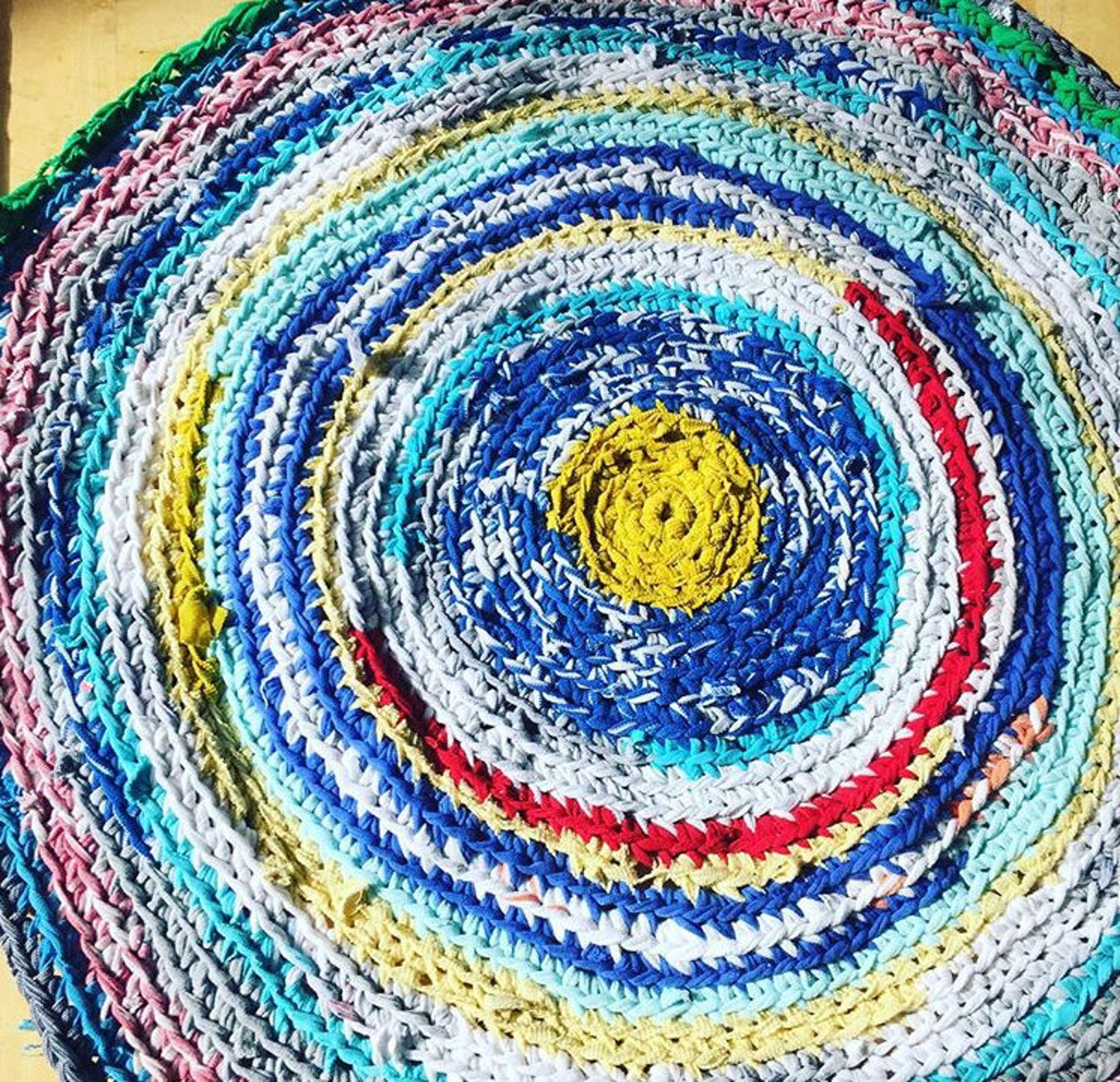 Round Crochet Rag Rug Pattern With Instructions for Making Etsy
