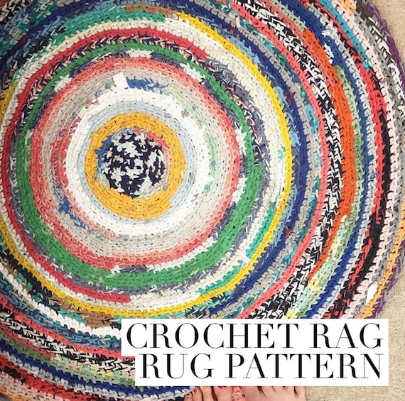 Round Crochet Rag Rug Pattern With Instructions for Making T-shirt/tshirt  Yarn Reuse Recycle Reduce 