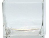 4 quot Square Clear Vase 2 Pack - Pair (FREE SHIPPING)