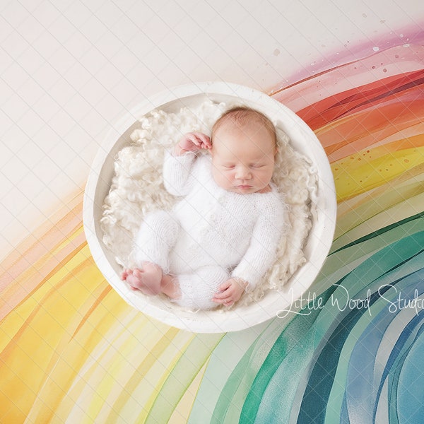 Rainbow Newborn Digital Backdrop