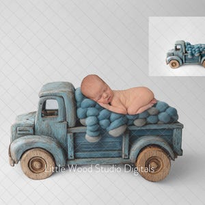 Special Price! Limited Time ! Newborn digital background, Aqua Truck