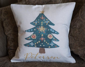 Christmas Tree Pillow | Personalized Christmas Pillow | Christmas Throw Pillow | Christmas Decor | Holiday Pillows | Festive Decor